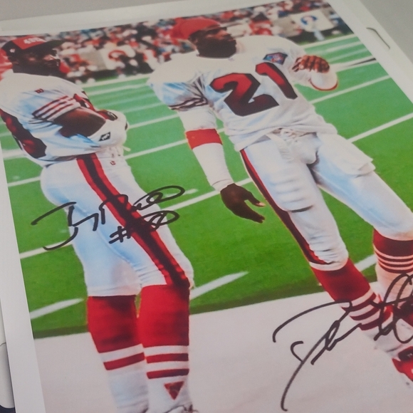 SAN FRANCISCO 49ERS 8.5x11 GLOSSY🏈POSTER JERRY RICE🌟& PRIME DEION🌟 SANDERS!🔥 - Picture 6 of 13